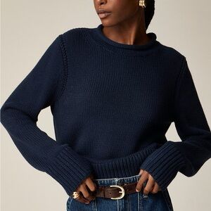NWT J.Crew Heritage Cotton Rollneck in Black